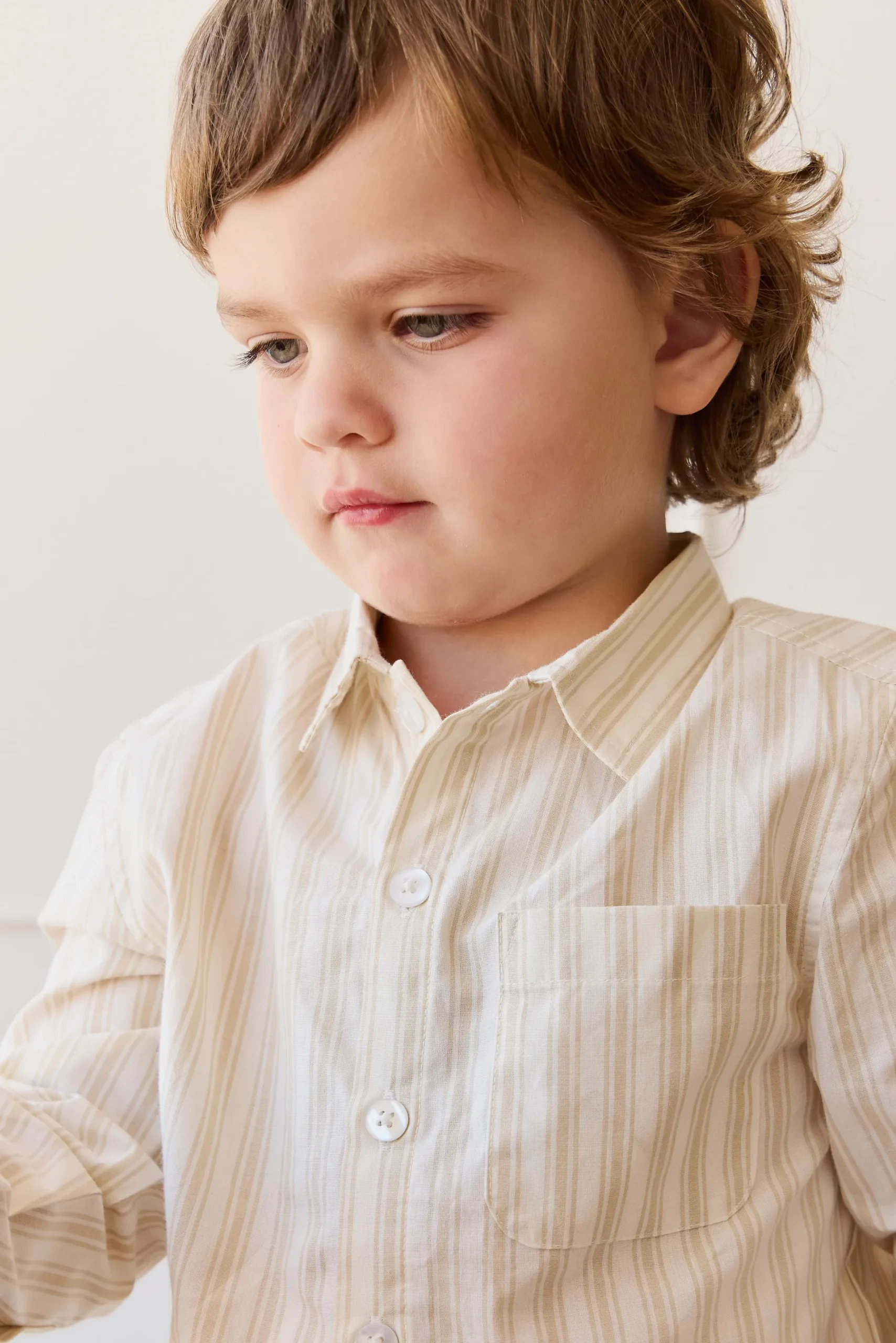 Organic Cotton Isaiah Shirt - Variegated Stripe Foam