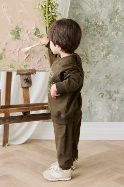 Organic Cotton Jalen Track Pant - Deep Olive