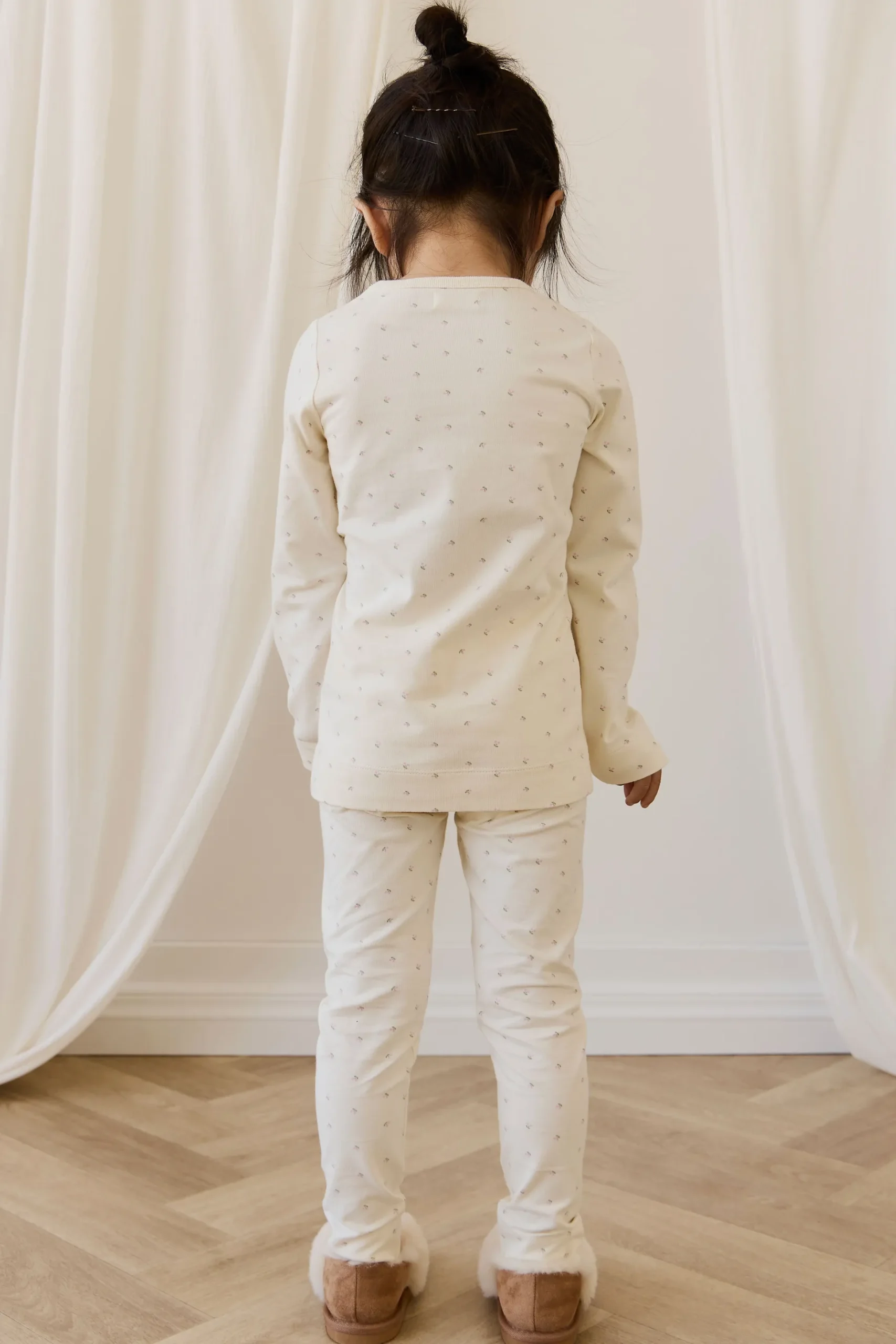 Organic Cotton Jarrah Long Sleeve Pyjama Set - Ditsy Cherries