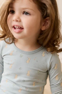 Organic Cotton Jarrah Long Sleeve Pyjama Set-Lapin Jardin Blue