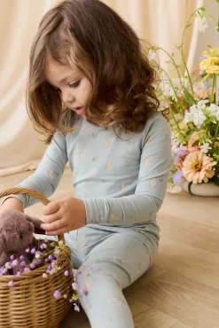 Organic Cotton Jarrah Long Sleeve Pyjama Set-Lapin Jardin Blue