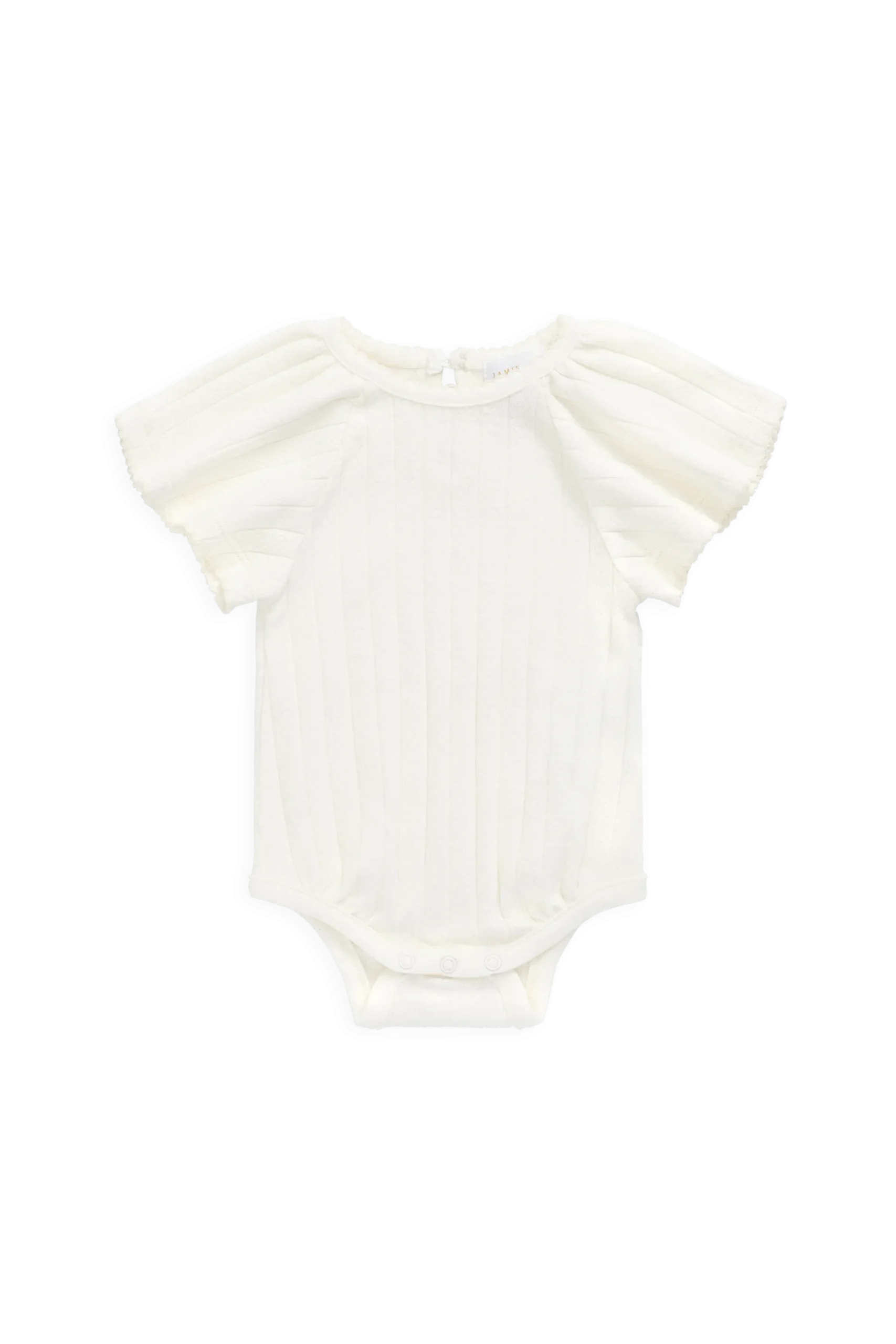 Organic Cotton Josephine Playsuit - Sweet Heart Pointelle Parchment