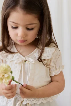 Organic Cotton Josephine Singlet - Sweet Heart Pointelle Parchment