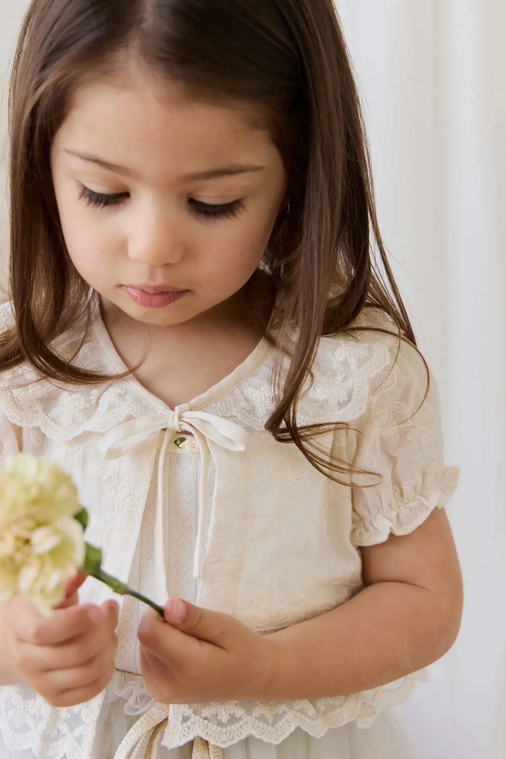 Organic Cotton Josephine Singlet - Sweet Heart Pointelle Parchment