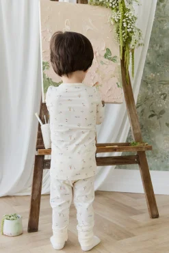 Organic Cotton Jude Long Sleeve Pyjama Set - Savannah Animals Tofu