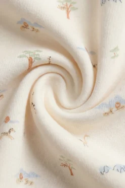 Organic Cotton Jude Long Sleeve Pyjama Set - Savannah Animals Tofu