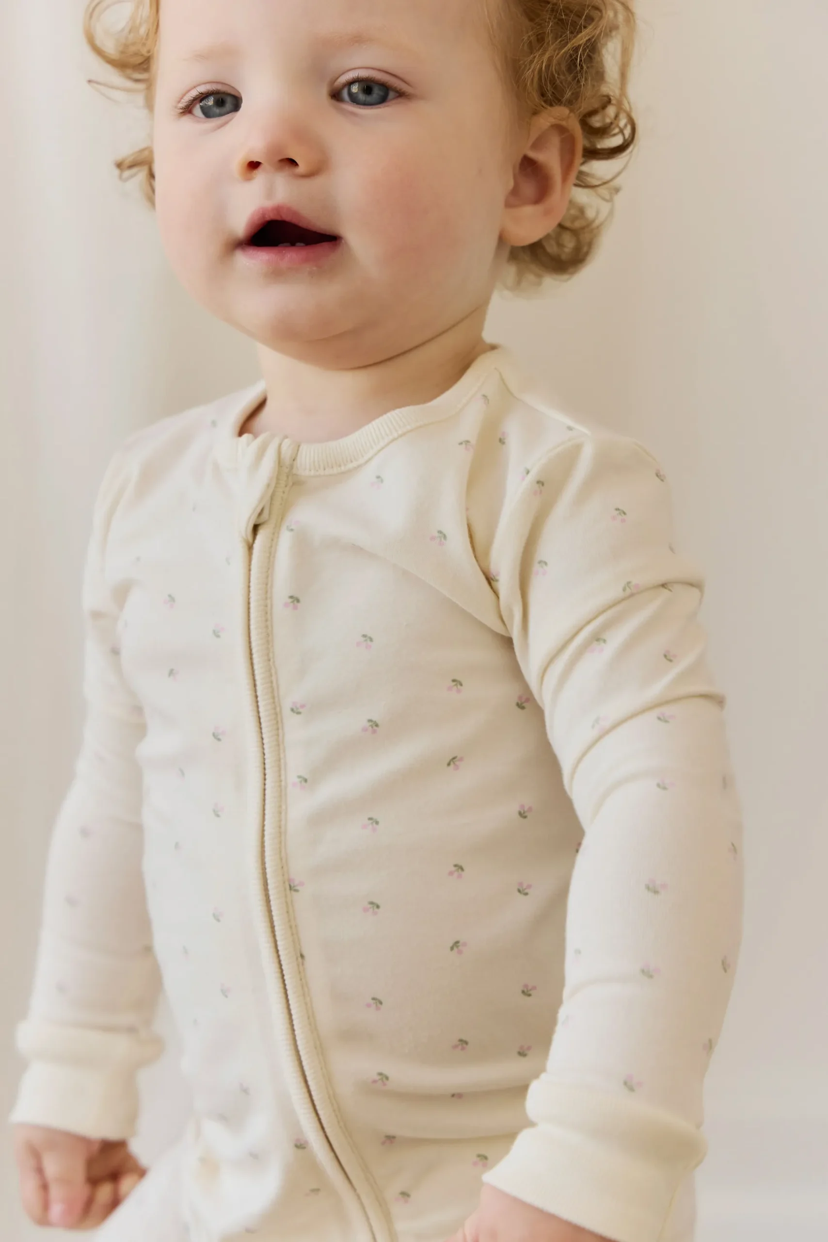 Organic Cotton Jude Onepiece - Ditsy Cherries