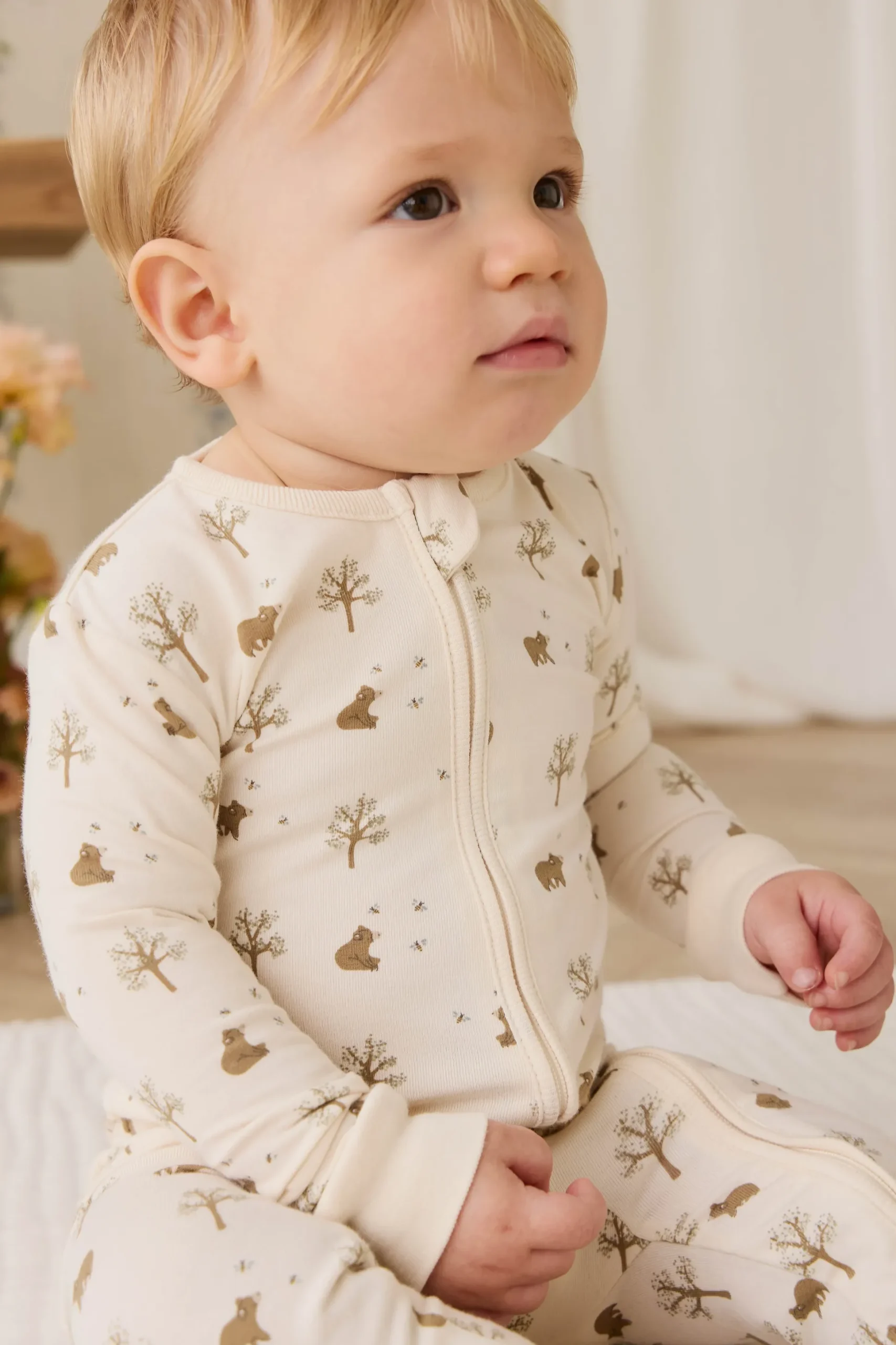 Organic Cotton Jude Onepiece - Honey Bear Cloud