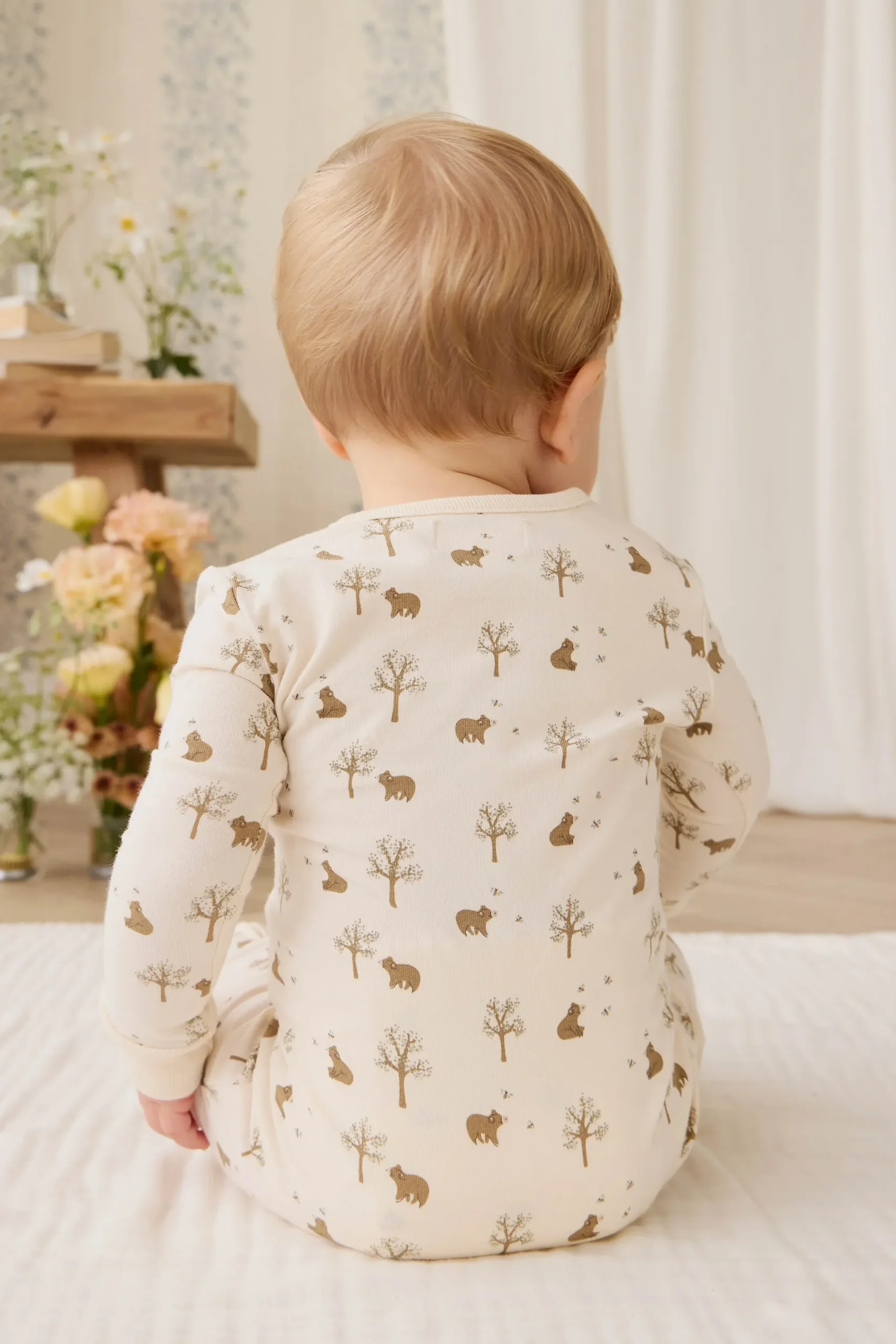 Organic Cotton Jude Onepiece - Honey Bear Cloud