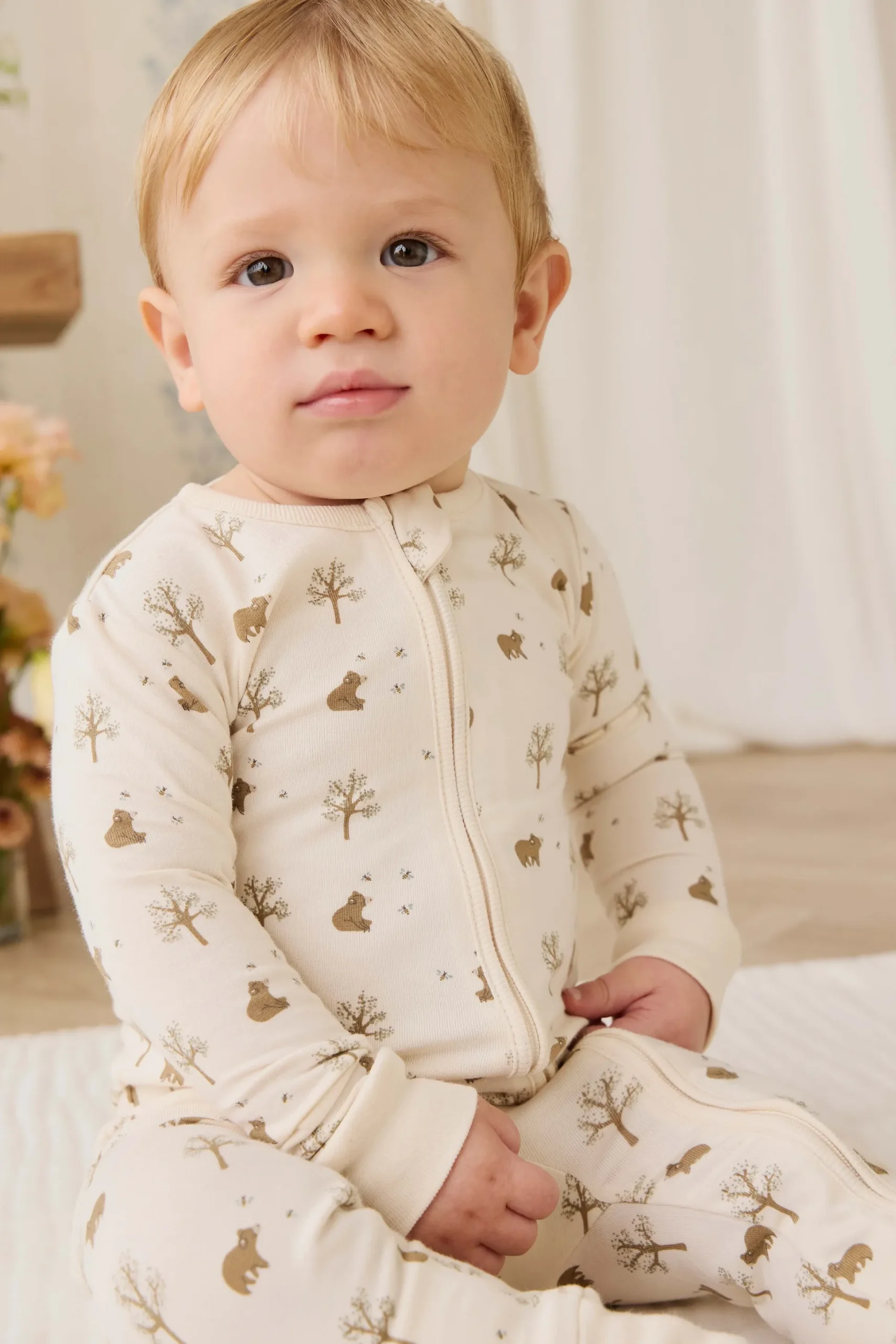 Organic Cotton Jude Onepiece - Honey Bear Cloud