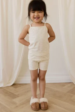 Organic Cotton Jude Singlet Pyjama Set - Ditsy Cherries