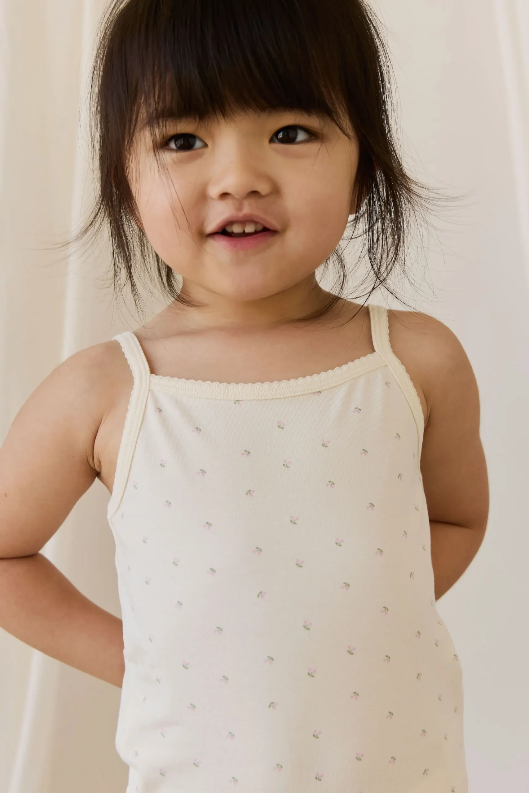 Organic Cotton Jude Singlet Pyjama Set - Ditsy Cherries