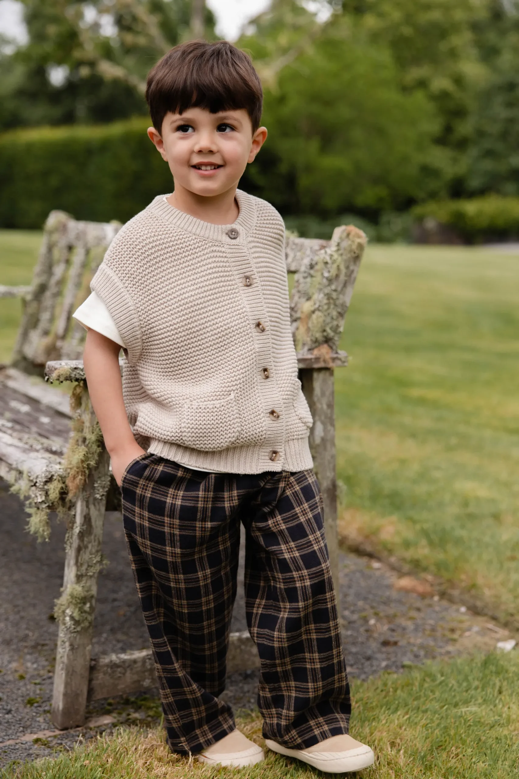 Organic Cotton Kenji Pant-Woodland Check