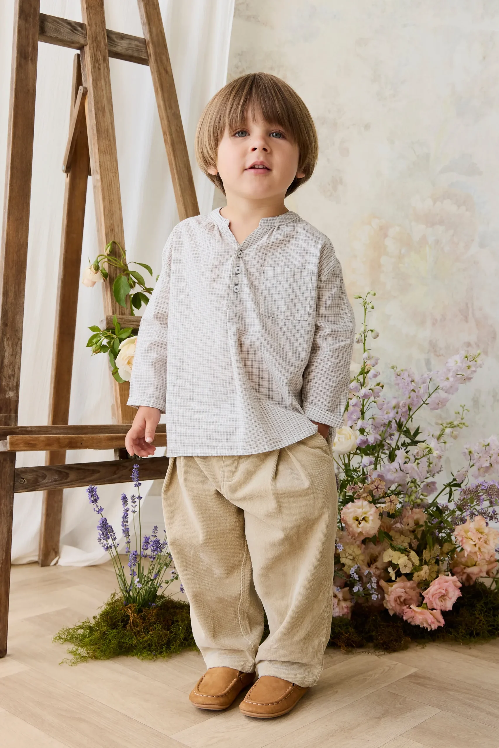 Organic Cotton Kenji Top - Cloud check