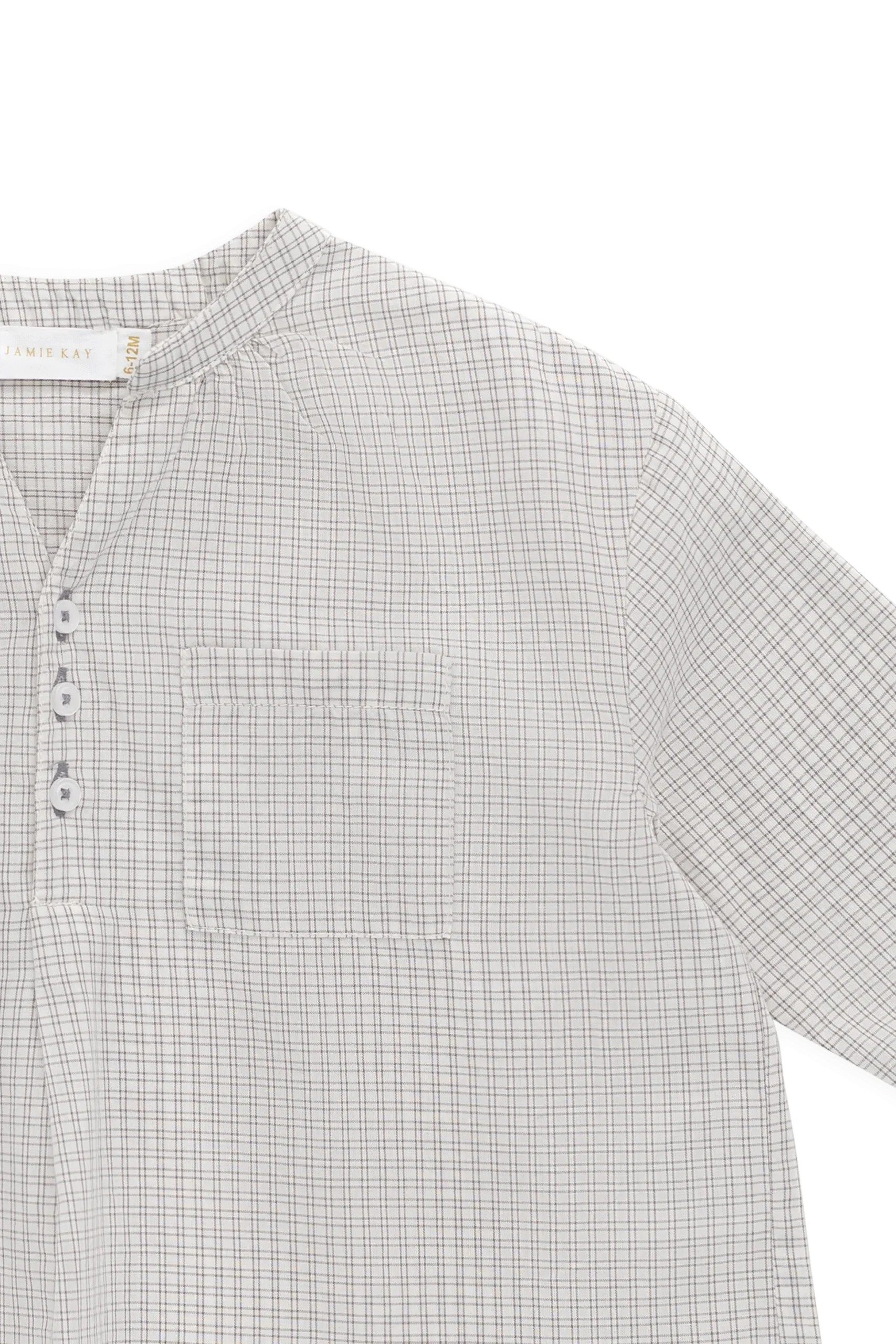 Organic Cotton Kenji Top - Cloud check