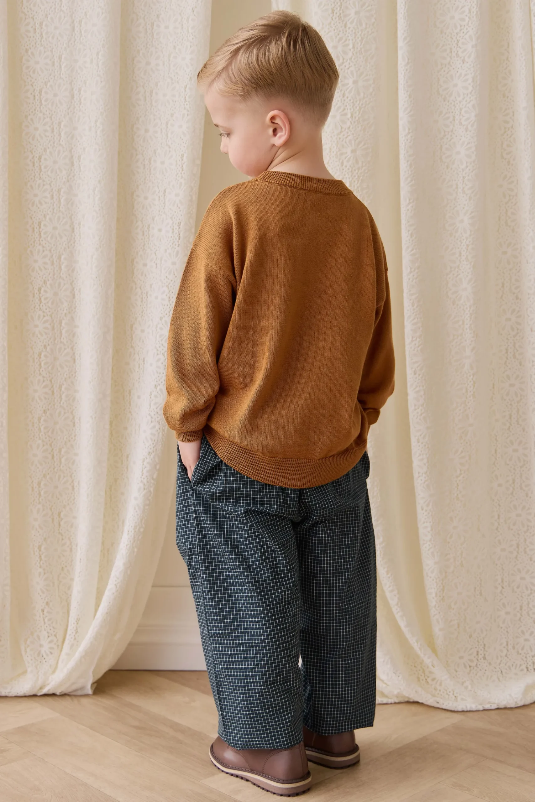 Organic Cotton Kingston Pant - Forest Grid
