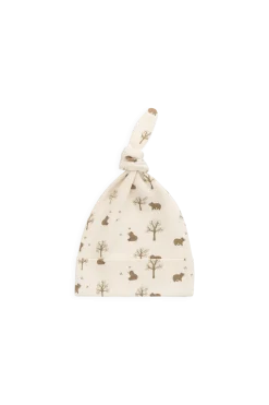 Organic Cotton Knot Beanie - Honey Bear Cloud