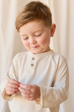 Organic Cotton Lewis Long Sleeve Tee - Parchment