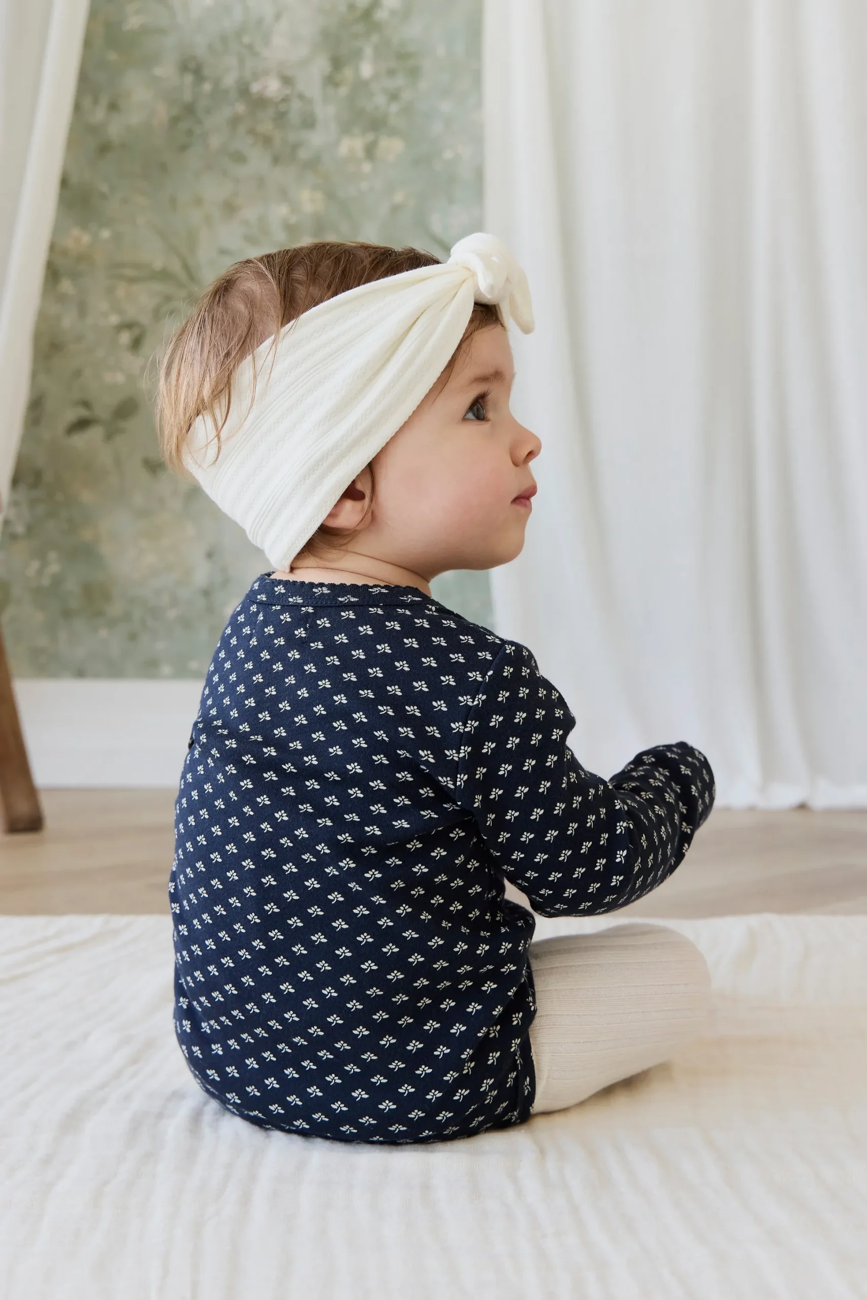 Organic Cotton Long Sleeve Bodysuit - Lisa Petite Indigo