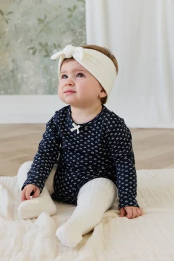 Organic Cotton Long Sleeve Bodysuit - Lisa Petite Indigo