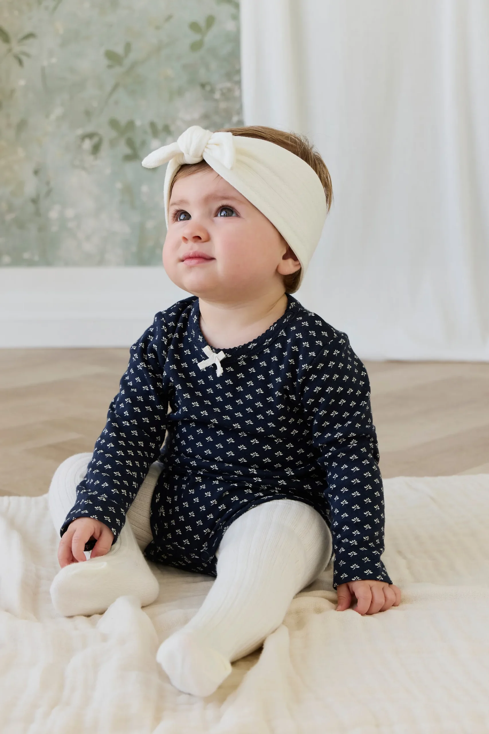 Organic Cotton Long Sleeve Bodysuit - Lisa Petite Indigo