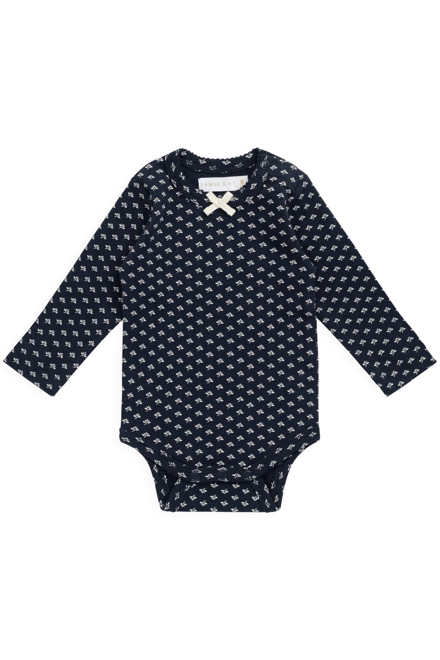 Organic Cotton Long Sleeve Bodysuit - Lisa Petite Indigo