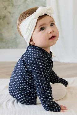 Organic Cotton Long Sleeve Bodysuit - Lisa Petite Indigo