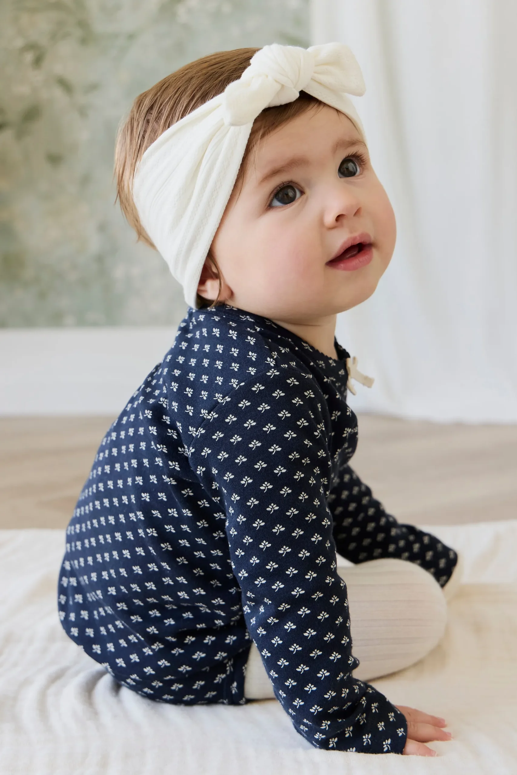 Organic Cotton Long Sleeve Bodysuit - Lisa Petite Indigo