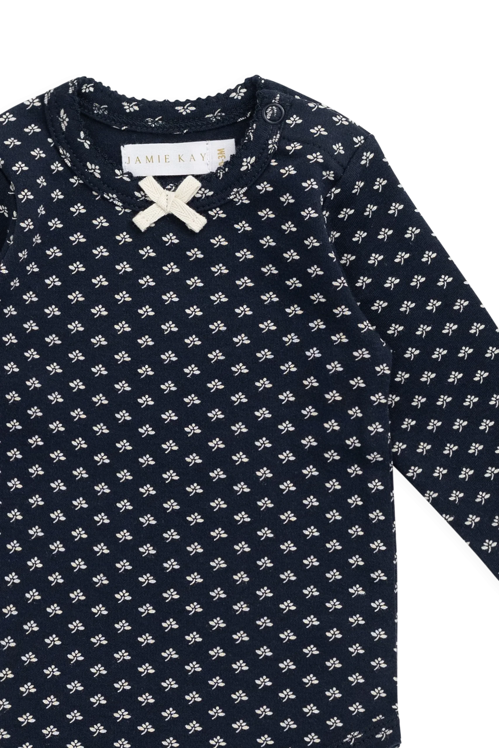 Organic Cotton Long Sleeve Bodysuit - Lisa Petite Indigo