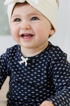 Organic Cotton Long Sleeve Bodysuit - Lisa Petite Indigo