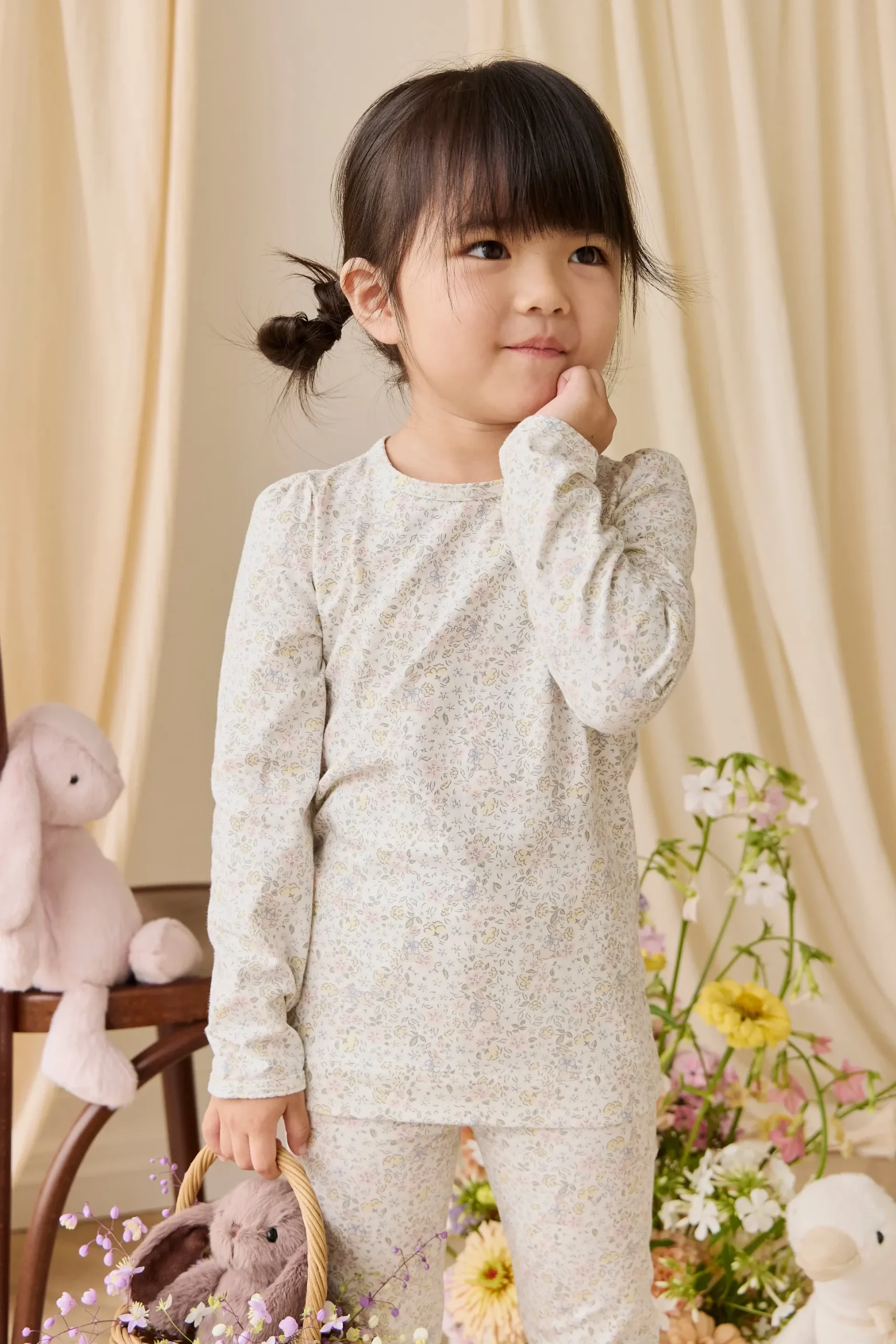 Organic Cotton Louisella Long Sleeve Pyjama Set-Cottage Garden