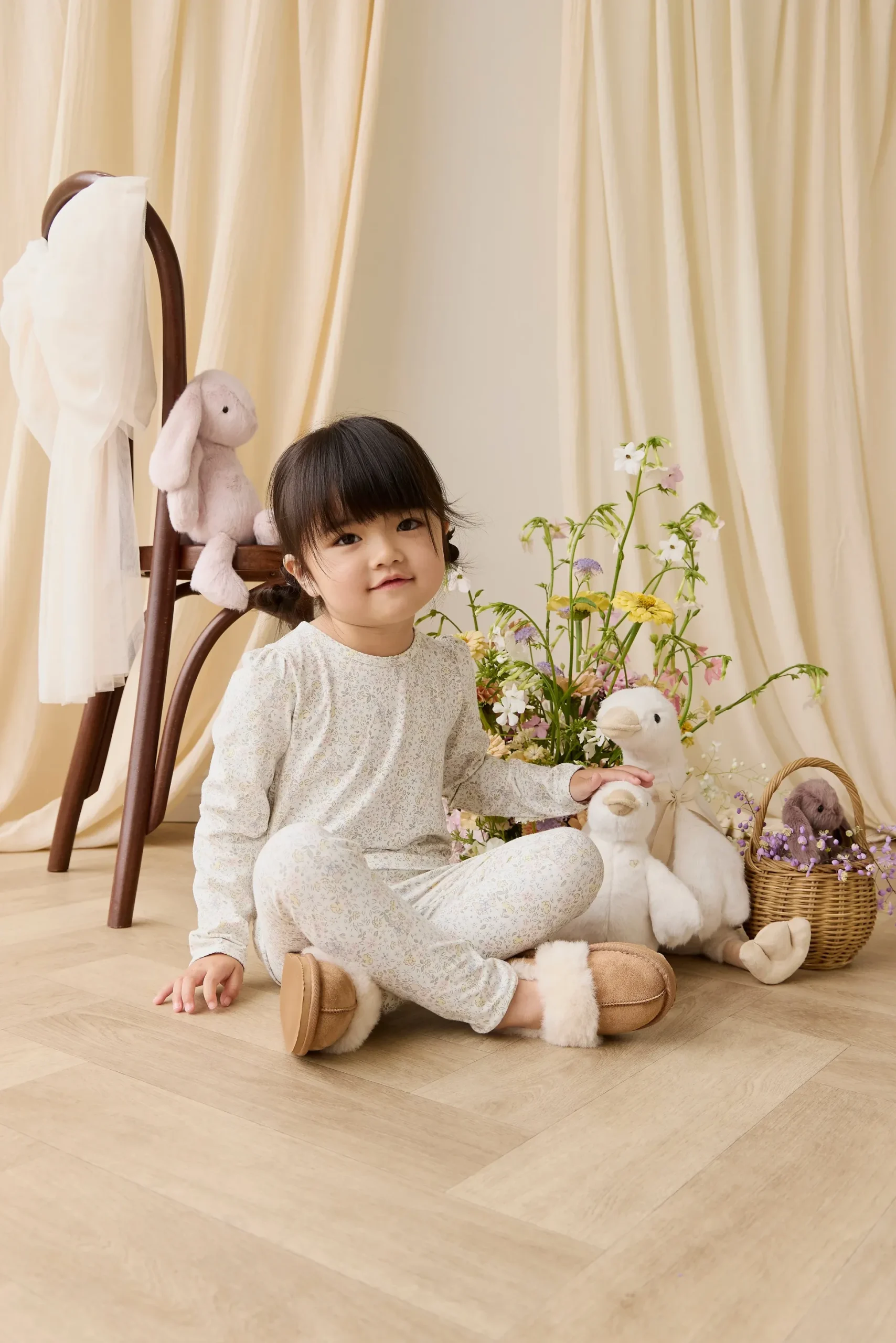 Organic Cotton Louisella Long Sleeve Pyjama Set-Cottage Garden