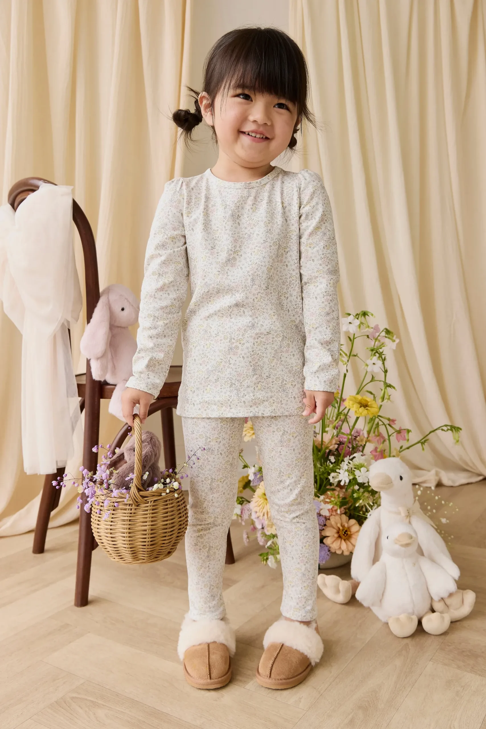 Organic Cotton Louisella Long Sleeve Pyjama Set-Cottage Garden