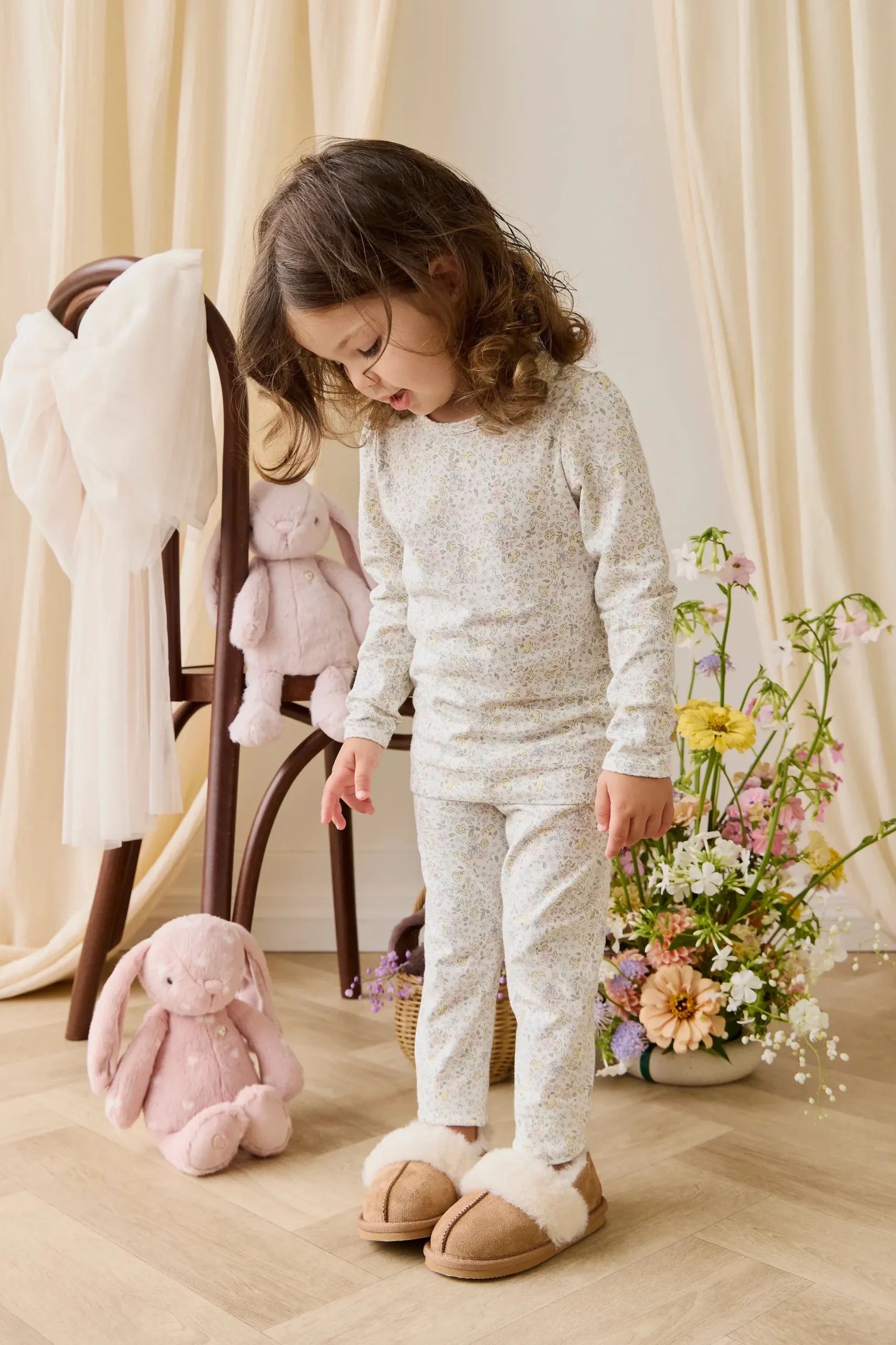 Organic Cotton Louisella Long Sleeve Pyjama Set-Cottage Garden