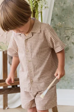 Organic Cotton Louis Short - Cabin Check Cocoa