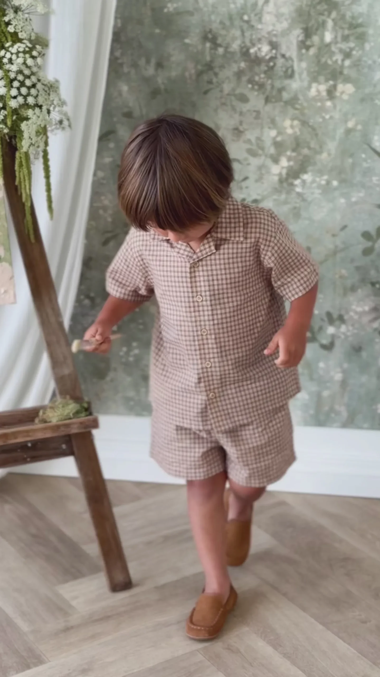 Organic Cotton Louis Short - Cabin Check Cocoa