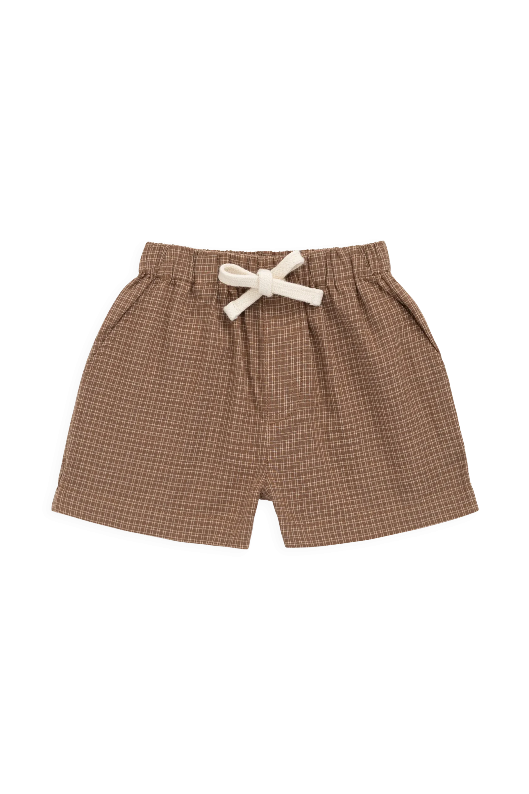 Organic Cotton Louis Short - Double Windowpane Check Oud/Hay