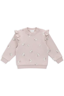 Organic Cotton Maple Sweatshirt-Bow Kitties Mauve