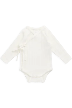 Organic Cotton Marina Bodysuit - Sweet Heart Pointelle Parchment