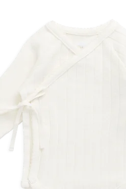 Organic Cotton Marina Bodysuit - Sweet Heart Pointelle Parchment