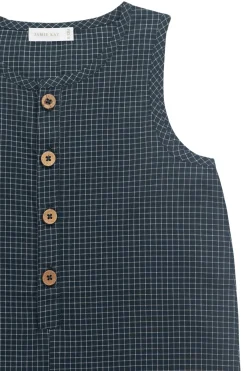 Organic Cotton Milo Jumpsuit - Forest Grid