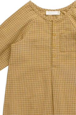 Organic Cotton Milton Onepiece - Windowpane Check Buckwheat