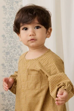 Organic Cotton Milton Onepiece - Windowpane Check Buckwheat