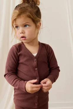 Organic Cotton Modal Cardigan - Burnt Cinnamon
