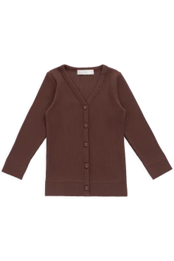 Organic Cotton Modal Cardigan - Burnt Cinnamon