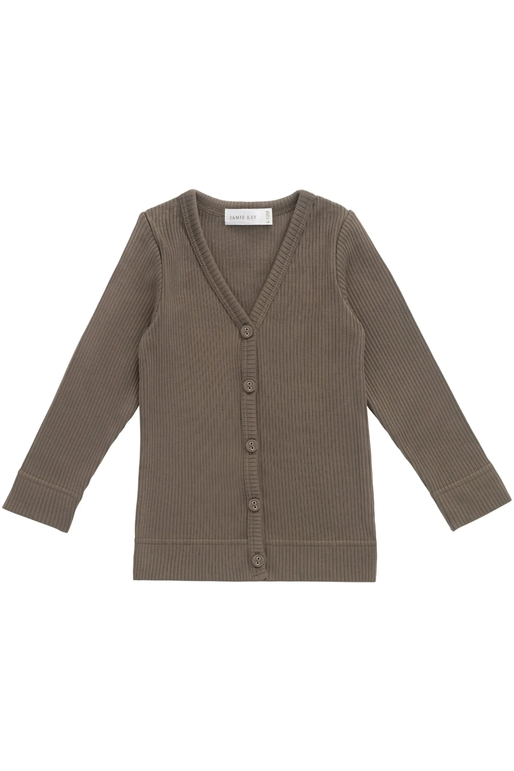 Organic Cotton Modal Cardigan - Fir Bark