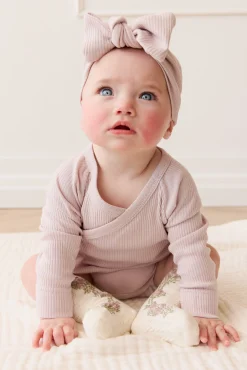 Organic Cotton Modal Marina Long Sleeve Bodysuit - Violet Tint