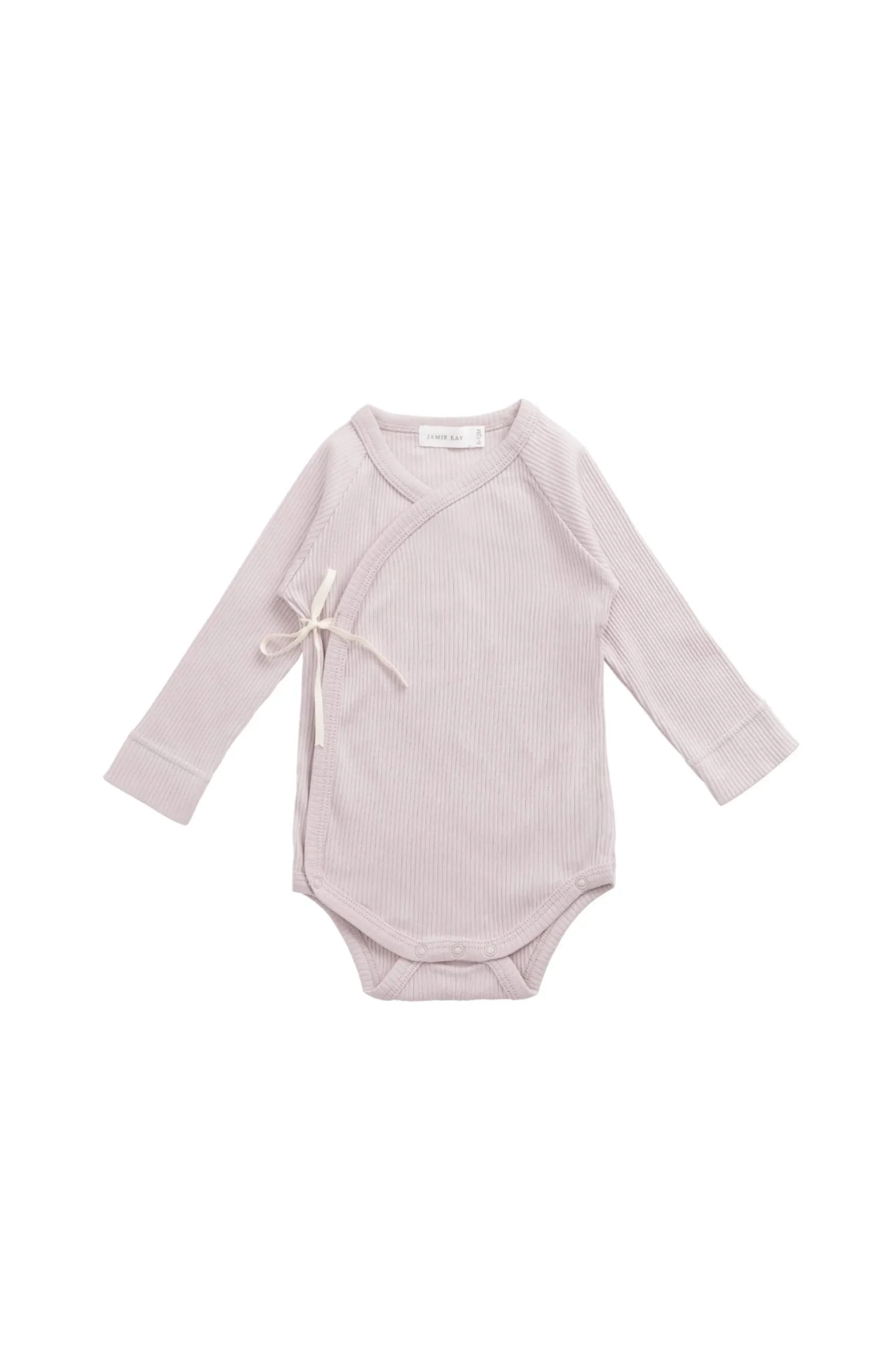 Organic Cotton Modal Marina Long Sleeve Bodysuit - Violet Tint