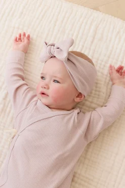Organic Cotton Modal Marina Long Sleeve Bodysuit - Violet Tint