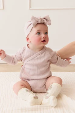 Organic Cotton Modal Marina Long Sleeve Bodysuit - Violet Tint